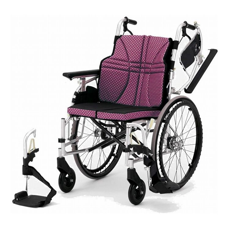 日進医療器 車椅子 車いす ウルトラつづき物 多役立つこと型自走 NA-U2W・BG ぶどう酒(代引不可)【貨物輸送無料】