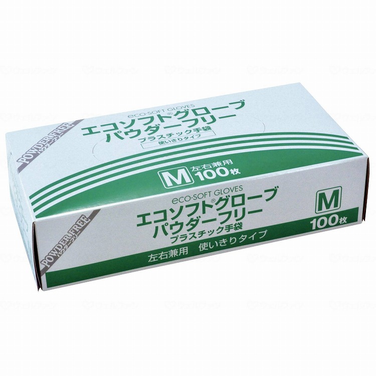 オカモト エコソフトグローブパウダーフリー100枚入 ケース M 932025_1008_M(代引不可)【送料無料】