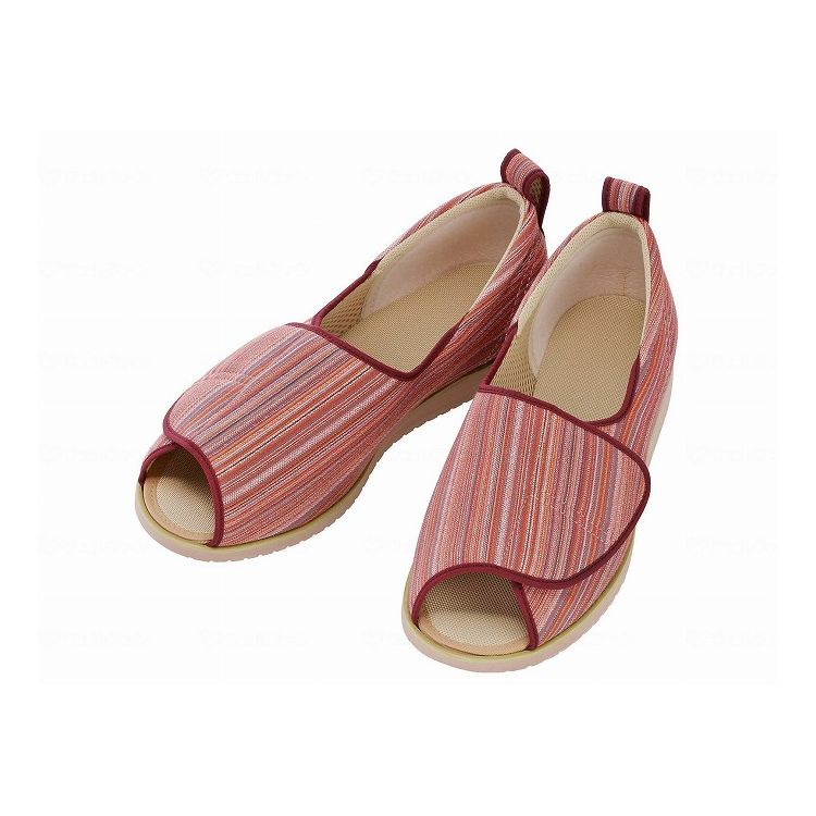 徳武産業 オープン和(なごみ) 赤(縞) 左M 右L 1026(代引不可)【送料無料】