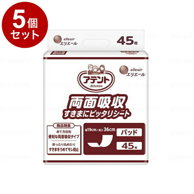 【単品5個セット】大王製紙 G 両面吸収すきまにピッタリシート45枚 袋 763298(代引不可)【送料無料】