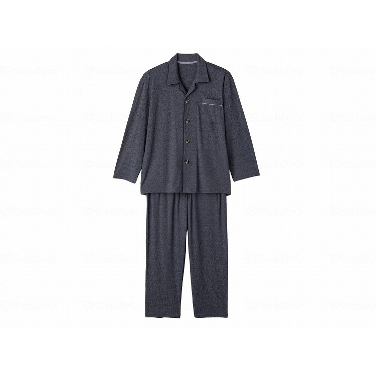 1着 ケアファッション 大きめボタンストレッチパジャマ/ネイビー/L ネイビー L 800459-02 247672_480_L(代引不可)【送料無料】