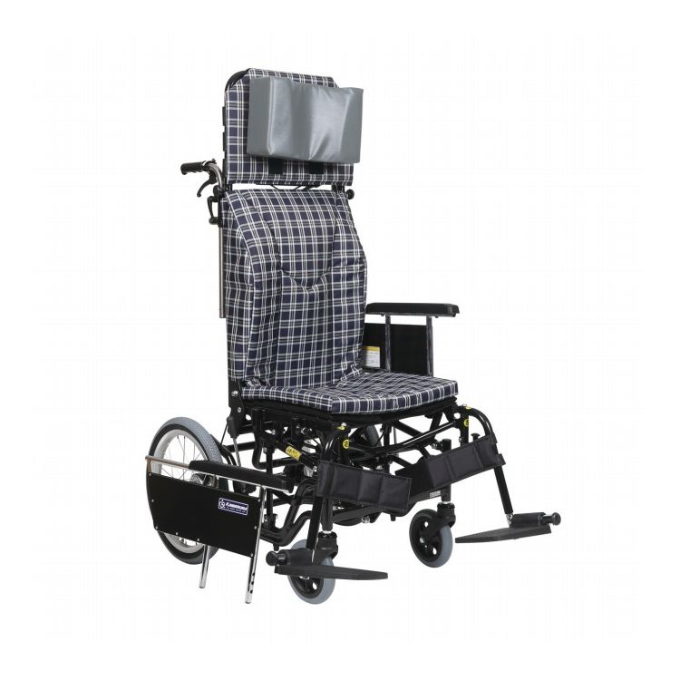 カワムラサイクル ティルト&リクライニングKX16-42II/RM ラクまくら仕様 ブラック/濃紺チェックA13(代引不可)【送料無料】|リコメン堂ホームライフ館