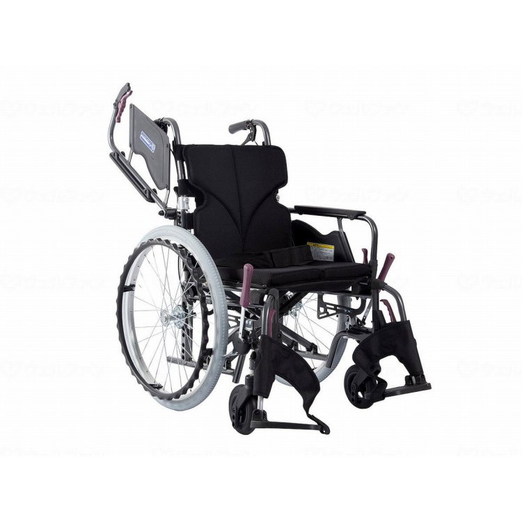 カワムラサイクル モダンBstyle 自走用 22インチ中・高床/No.68黒メッシュ(ポリエステル)/座幅40-前座47cm(代引不可)【送料無料】
