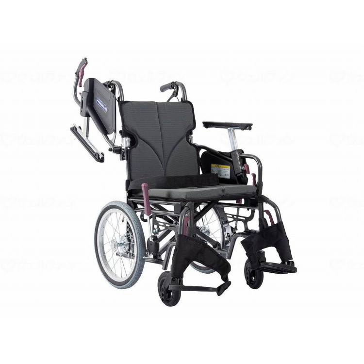 カワムラサイクル モダンCstyle 介助用 16インチ中・高床/チャコールグレー(NO.82)/座幅40-前座43cm(代引不可)【送料無料】