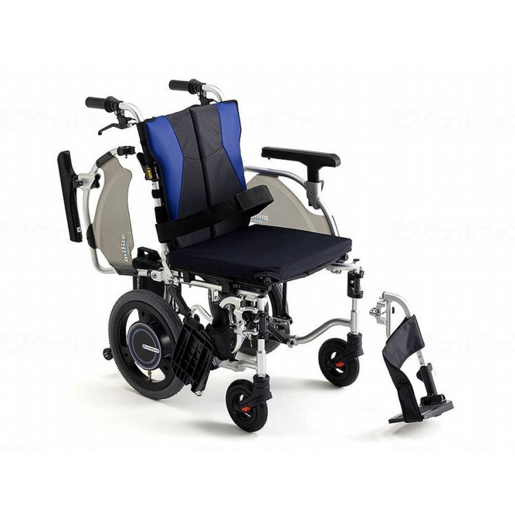 ミキ 電動車椅子御手伝い型 ミライト・ウイング CRT-ES-4/A-16紺/40(代引不可)【貨物輸送無料】