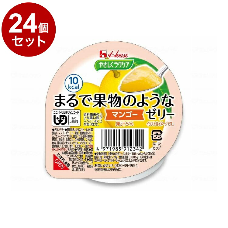 【単品24個セット】 ハウスギャバン やさしくラクケア まるで果物のようなゼリー/個/マンゴー(代引不可)【送料無料】