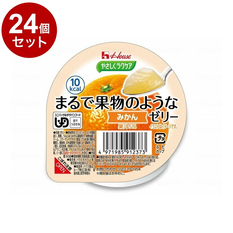 【単品24個セット】 ハウスギャバン やさしくラクケア まるで果物のようなゼリー/個/みかん(代引不可)【送料無料】