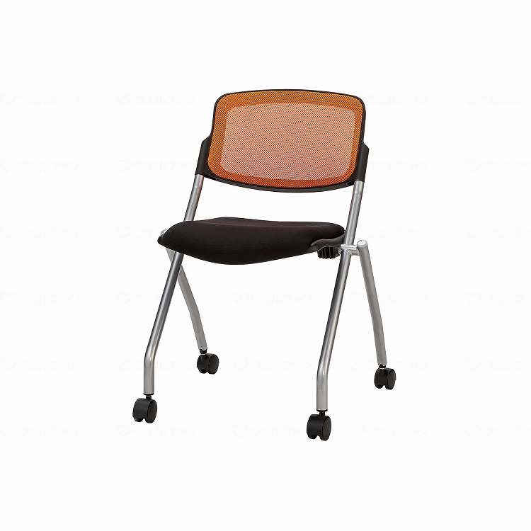 【法人限定】 井上金庫販売 平行スタックチェア メッシュ/オレンジ/-(代引不可)【送料無料】｜リコメン堂ホームライフ館