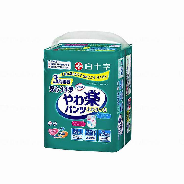白十字 Tサルバ やわ楽パンツ安心うす型/ケース/M-L(代引不可)【送料無料】