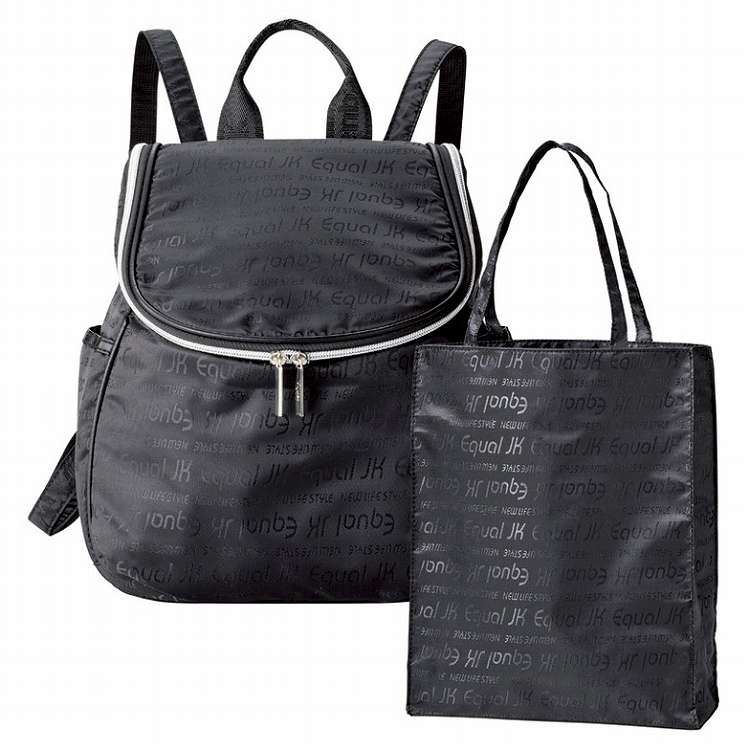 ジュンコ コシノ イコール 軽量ジャカードリュック\u0026トートバッグ JKMT-20S BLACK ブラック(代引不可)【送料無料】