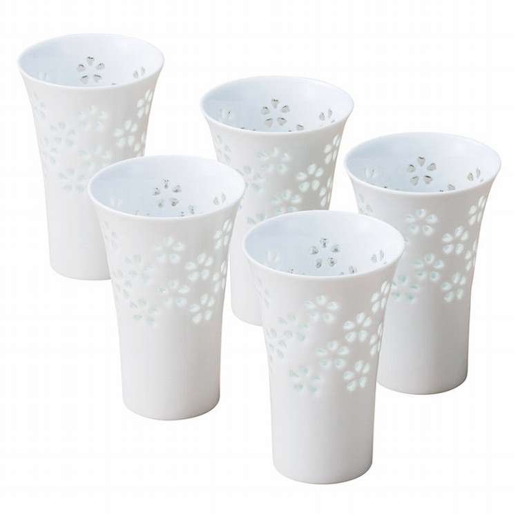 波佐見焼 丹心窯 水晶彫 麦酒グラス5客 0(代引不可)【送料無料】