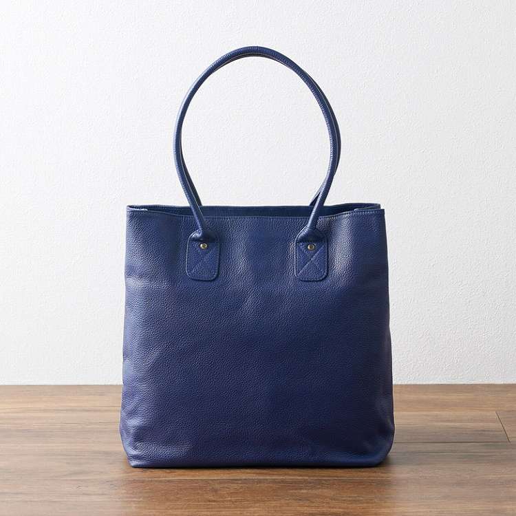 ON THE BAG 姫路なめし革縦型トートバッグブルー YOB77050(代引不可)【貨物輸送無料】