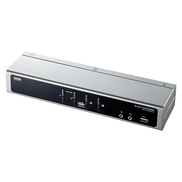 サンワサプライ デュアルリンクDVI対応パソコン自動切替器(4:1) SW-KVM4HDCN【送料無料】 (代引不可)｜リコメン堂ホームライフ館