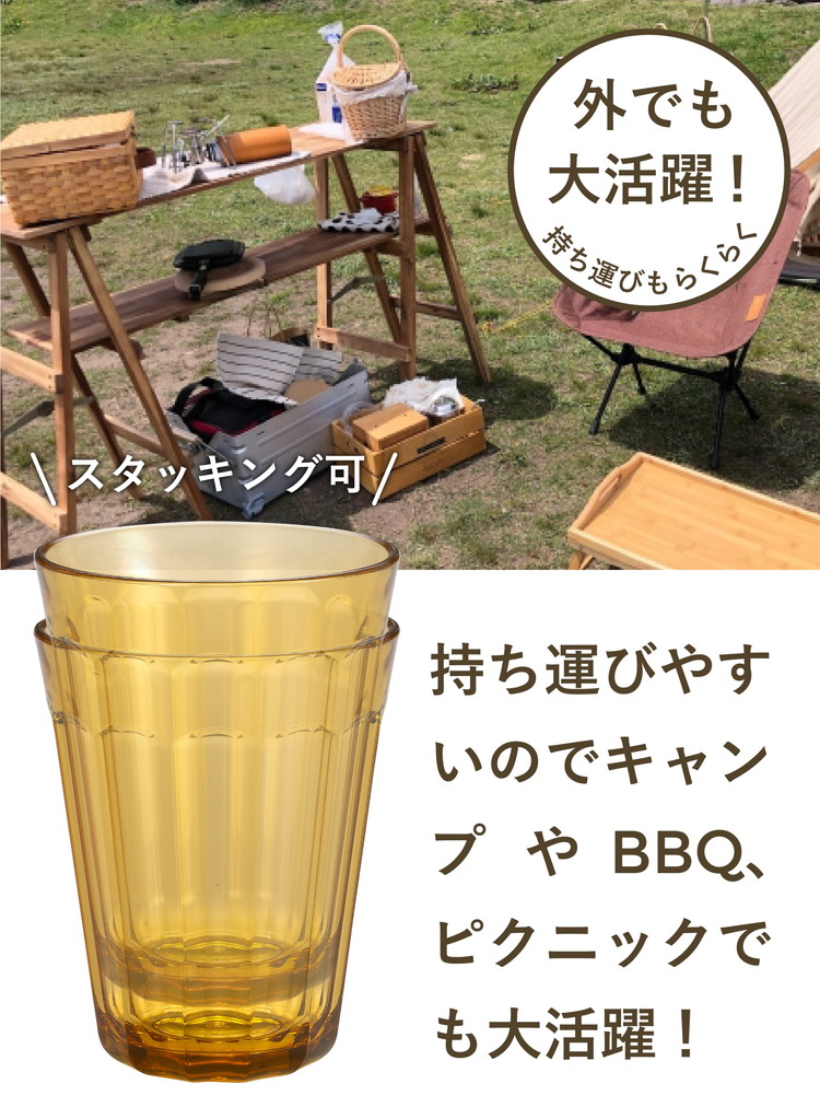 レトログラス スモールタンブラー ブラウン 樹脂製 割れにくい ガラスのような透明感 コップ グラス 食卓 シービージャパン ふるさと納税