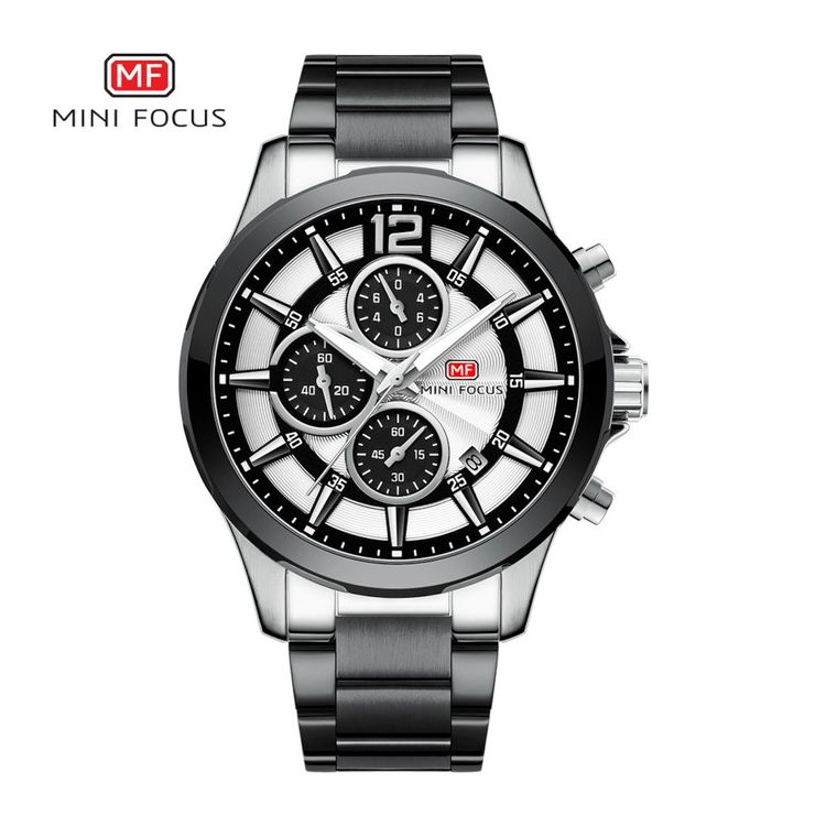 MINI FOCUS 0237G ミニフォーカス メンズ 腕時計 クロノグラフ MF0237G-04 ブラック×シルバー【送料無料】
