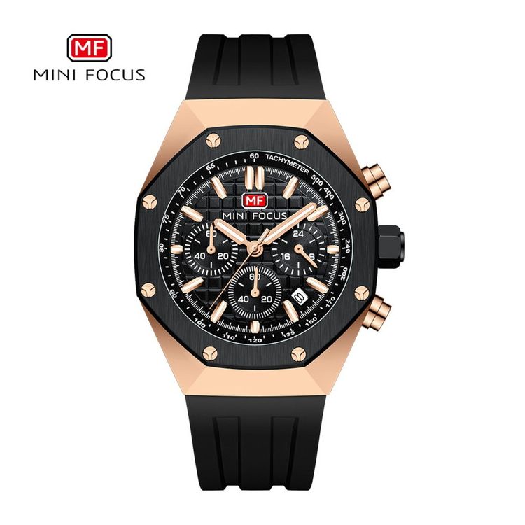 MINI FOCUS 0417G ミニフォーカス メンズ 腕時計 クロノグラフ MF0417G-01 ブラック×ゴールド【送料無料】