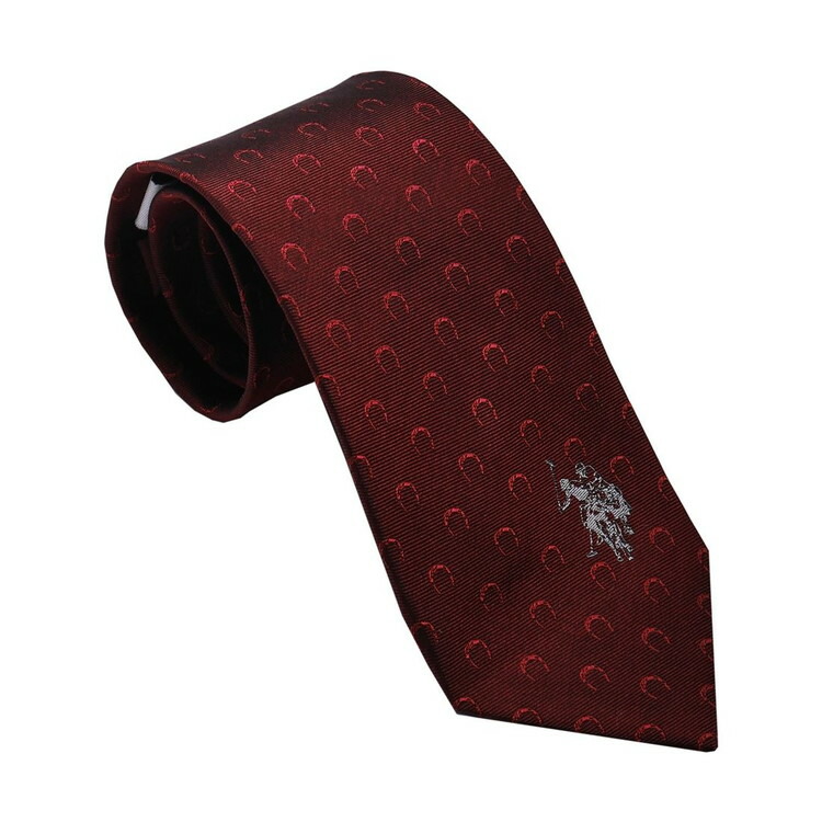 U.S.PORO ネクタイ シルク100% USPA-85 WINE/GRAY(代引不可)【送料無料】