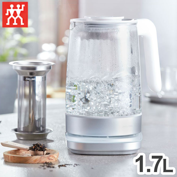 ツヴィリング エンフィニジー ヨーロピアンティーケトル 1.7L ガラス電気ケトル 6段階温度設定 保温 蒸らし機能 空焚き防止 自動電源OFF 【日本正規販売品】 ENFINIGY Kettles 53103-800(代引不可)【送料無料】 12,375円