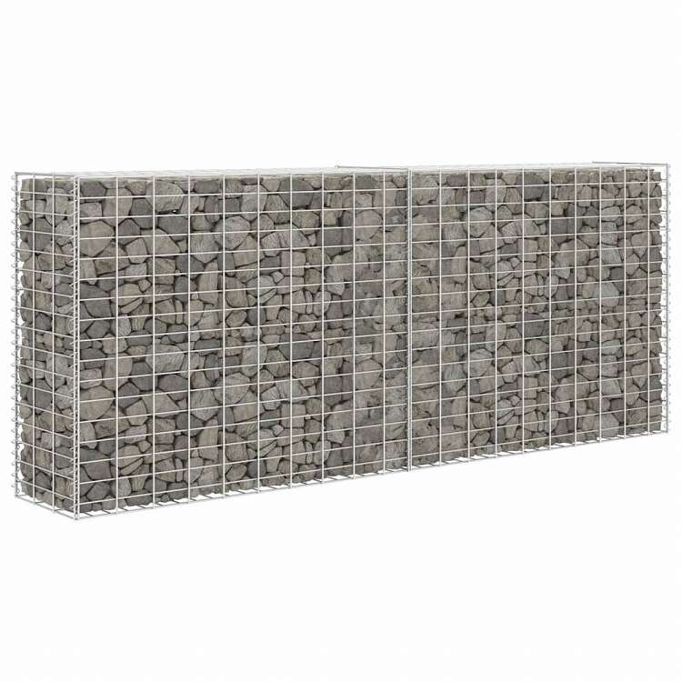 vidaXL ガビオンバスケット 亜鉛メッキ鋼製 85x30x200 cmハードウェア フェンス&バリア フェンスパネル(代引不可)