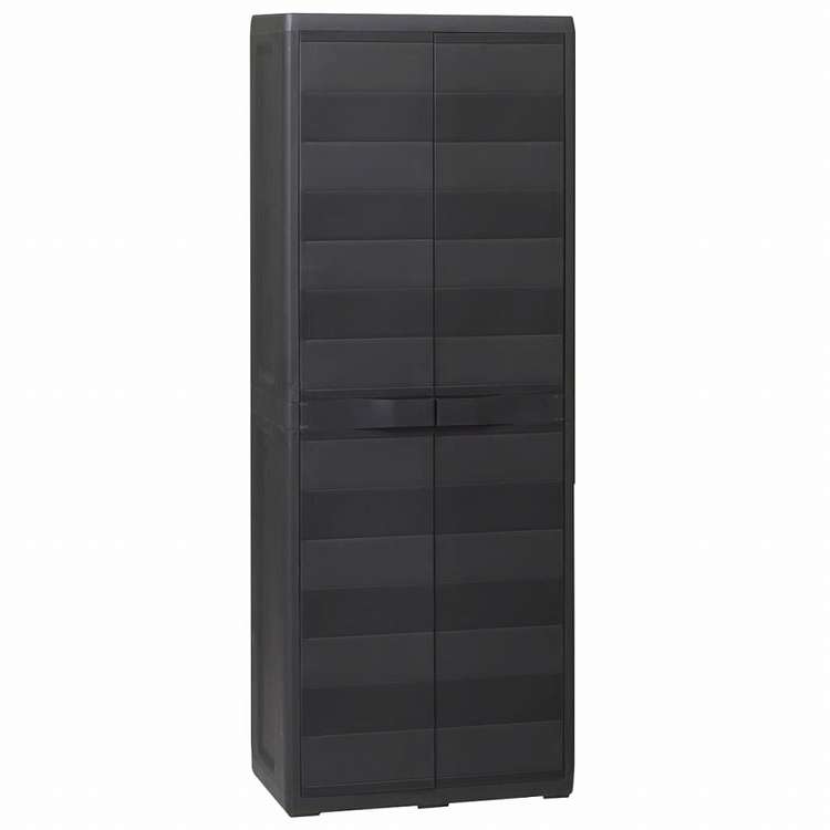 vidaXL ガーデン ストレージキャビネット 3段棚 黒色家具 キャビネット&収納 収納キャビネット・ロッカー(代引不可)｜リコメン堂ホームライフ館 17,276円