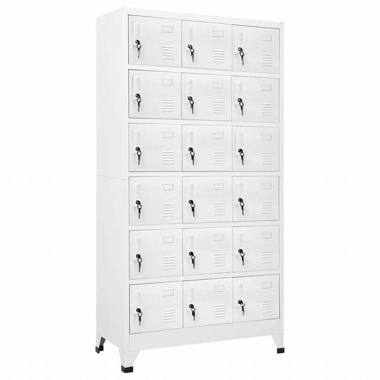 vidaXL ロッカーキャビネット 収納コンパートメント18点 金属製 90x40x180cm家具 キャビネット\u0026収納 収納キャビネット・ロッカー(代引不可)