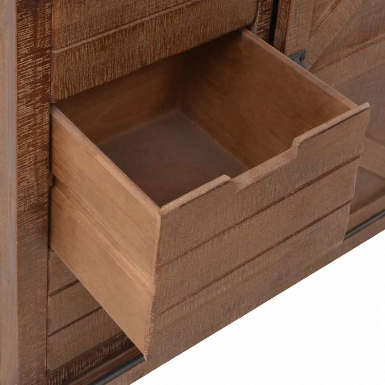 vidaXL 収納キャビネットモミ無垢材 64x33.5x75cm ブラウン家具 キャビネット&収納 収納キャビネット・ロッカー(代引不可)