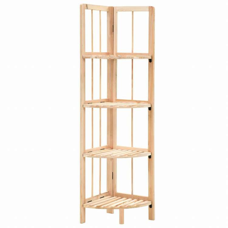 vidaXL コーナーシェルフ 杉製 27x27x110cm家具 棚 本棚・オープンラック(代引不可)