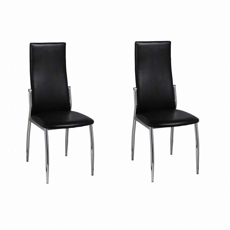 vidaXL ダイニングチェア 2点セット 合成皮革 ブラック家具 チェア キッチン・ダイニングルームチェア(代引不可)｜リコメン堂ホームライフ館