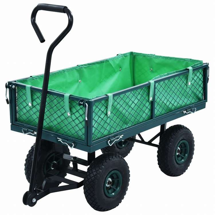 vidaXL ガーデンハンドトローリー 手押し車 グリーン 250kgハードウェア ツール ドーリー・ハンドトラック(代引不可)