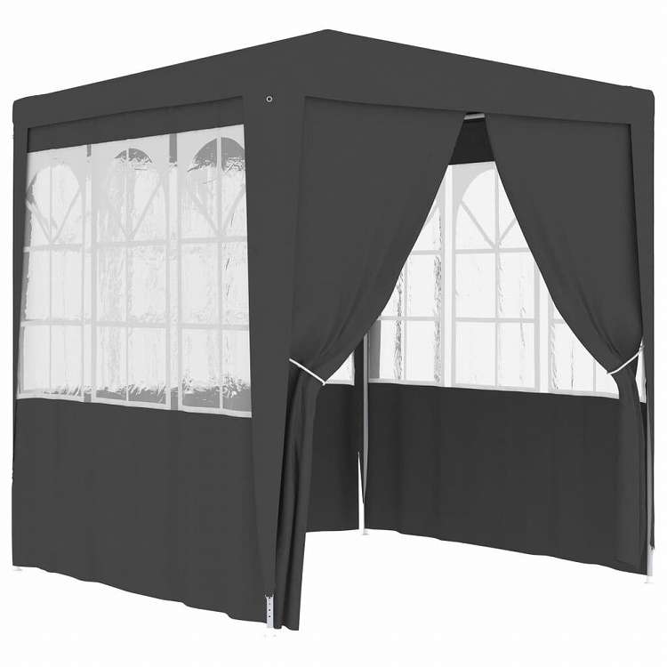 vidaXL プロ仕様 パーティーテント 側壁付き 2.5x2.5m アントラシート 90g/m2ホーム&ガーデン 芝&ガーデン アウトドアリビング アウトドアストラクチャー キャノピー・ガゼボ(代引不可)
