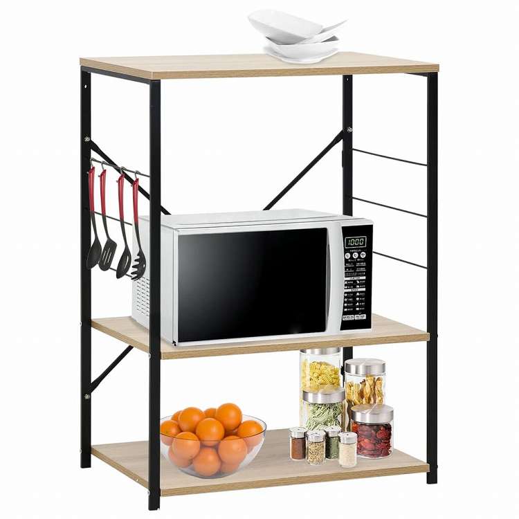 vidaXL 電子レンジキャビネット ブラック&オーク 60x39.6x79.5 cm エンジニアリングウッドホーム&ガーデン キッチン&ダイニング キッチンツール&調理器具 キッチン収納 調理道具ホルダー・ラック(代引不可)