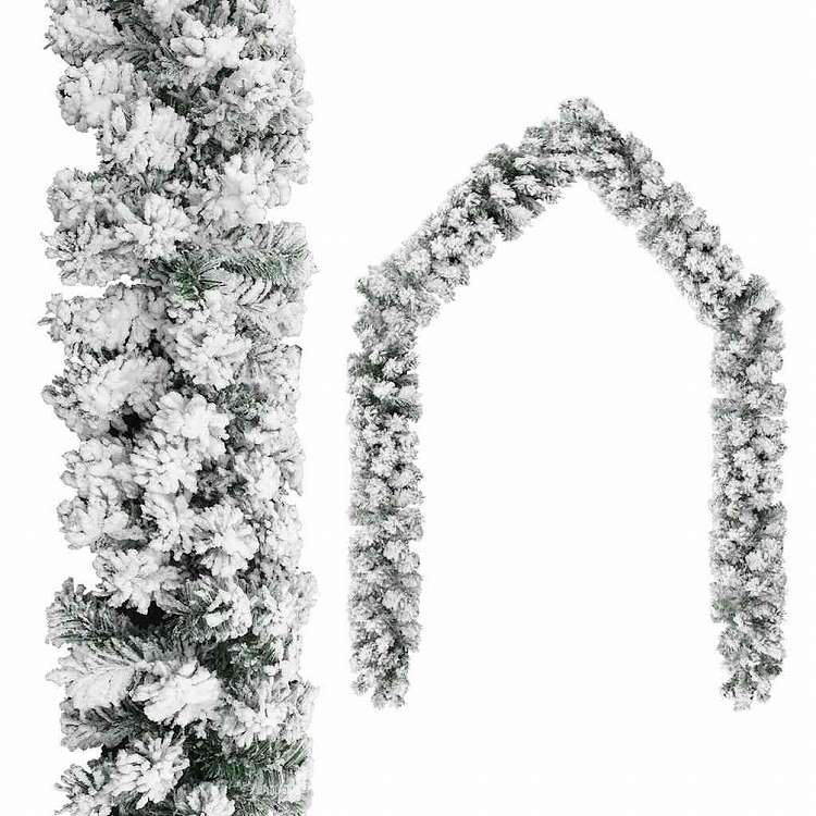 vidaXL クリスマスリース 雪付き グリーン 10m PVC製ホーム&ガーデン デコレーション シーズン&ホリデーデコレーション ホリデーオーナメント(代引不可)
