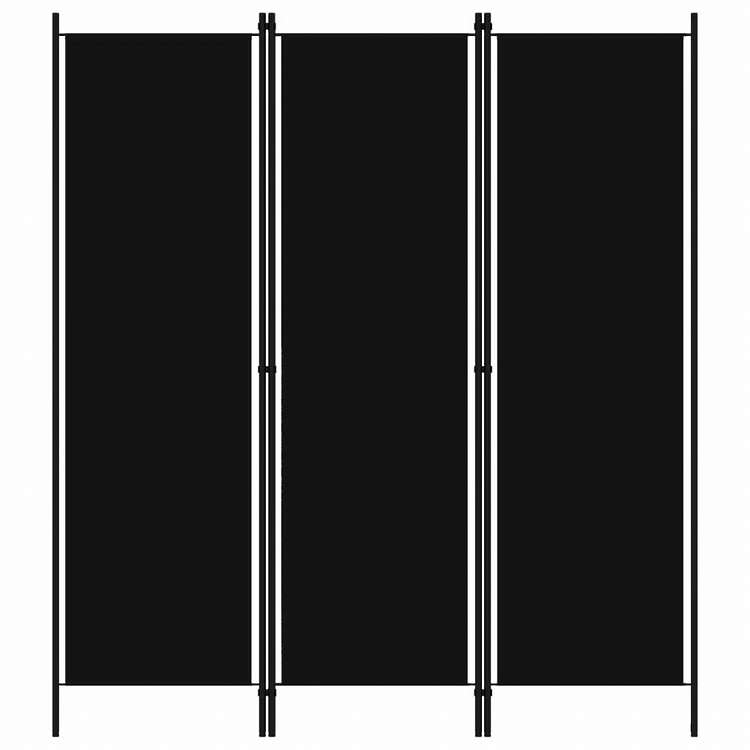vidaXL 間仕切り 3枚パネル ブラック 150x180cm家具 間仕切り(代引不可)