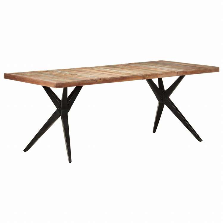 vidaXL ダイニングテーブル 200x90x76 cm 無垢の再生木材家具 テーブル キッチン・ダイニングルームテーブル(代引不可)