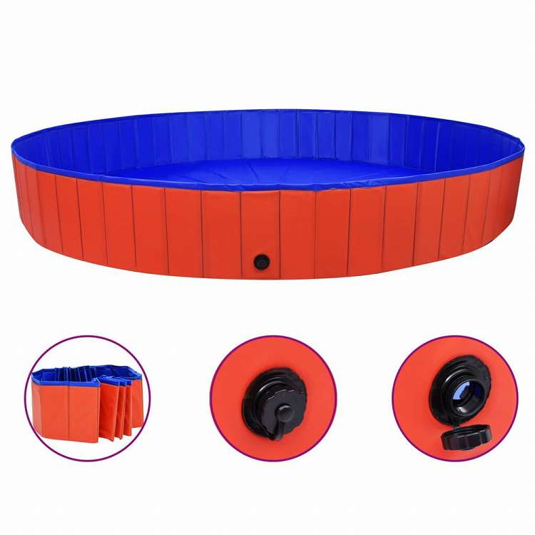 vidaXL 折りたたみ式 犬用プール レッド 300x40cm PVC製動物&ペット用品 ペット用品 犬用品(代引不可)｜リコメン堂ホームライフ館