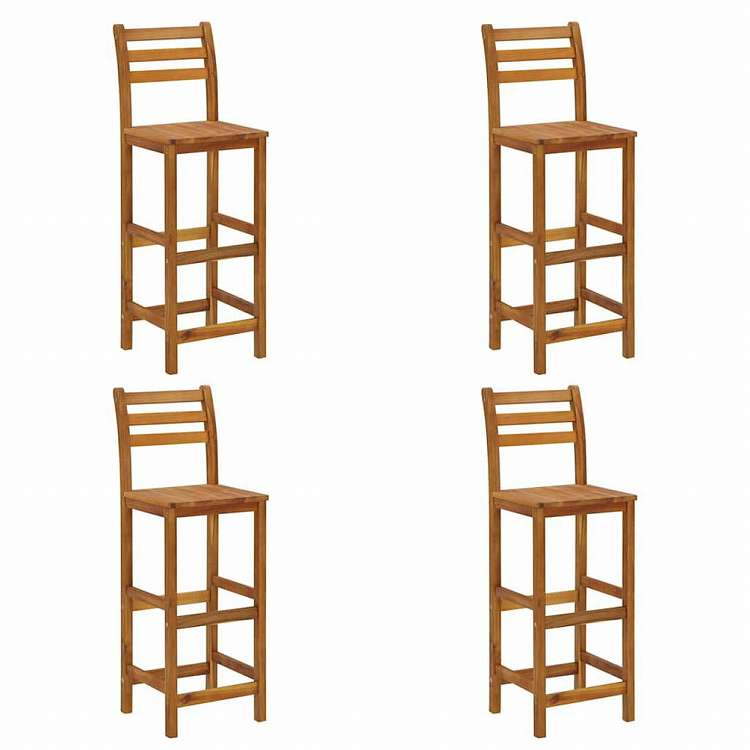 vidaXL バースツール 4点セット アカシア無垢材家具 アウトドア家具 屋外椅子 アウトドアベンチチェア(代引不可)