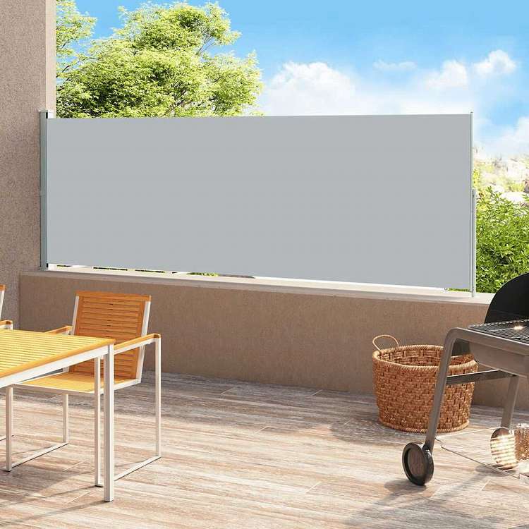 vidaXL パティオ用 引き込み式サイドオーニング 180x500cm グレーホーム&ガーデン 芝&ガーデン アウトドアリビング 屋外用傘・サンシェード(代引不可)|リコメン堂ホームライフ館