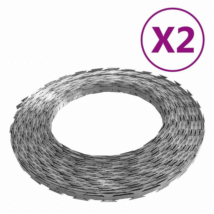 vidaXL BTO-22 レーザ針金 2点 100 m スチール写真製ハードウエア ハードウエア付属物 チェーン店・針金・索条(代引不可)