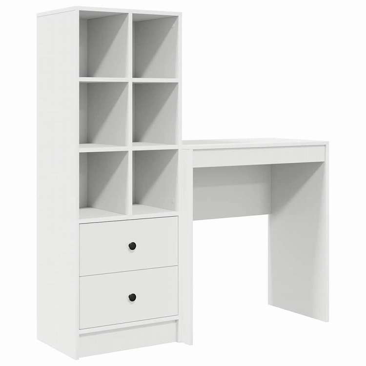 vidaXL 納める付き添い人事務机 抽き出し付き添い人 棚で 2 pcs 白いこと 70 x 40 x 76 糎 応用科学白木 調度品 押し入れ\u0026納める 片方ゲーム盤