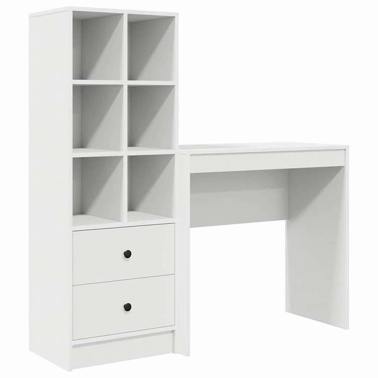 vidaXL 納める付き添い人事務机 抽き出し付き添い人 棚で 2 pcs 白いこと 80 x 40 x 76 糎 応用科学白木 調度品 押し入れ\u0026納める 片方ゲーム盤