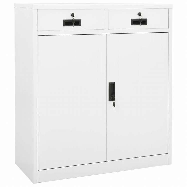vidaXL オフィスキャビネット ホワイト 90x40x102cm スチール家具 キャビネット\u0026収納 収納キャビネット・ロッカー(代引不可)