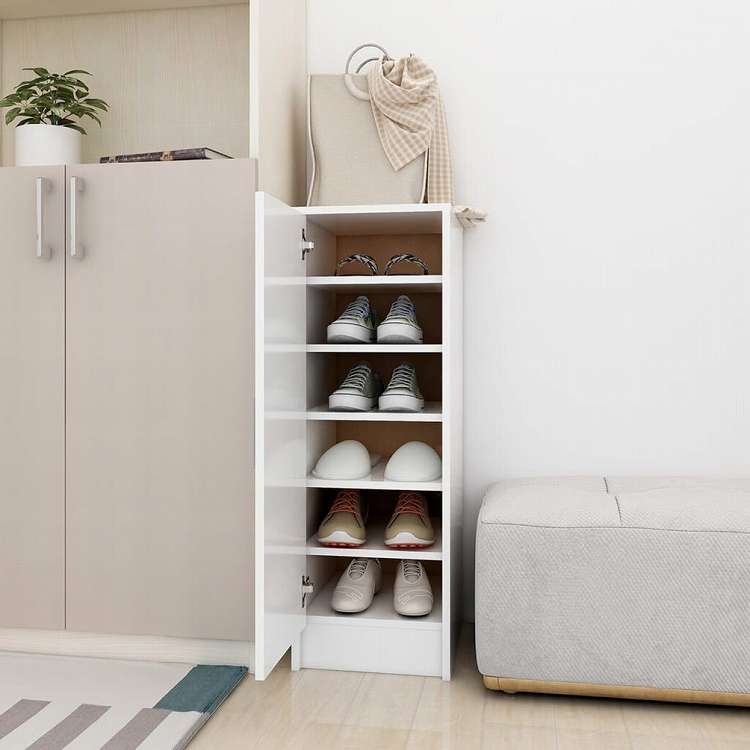 vidaXL シューズキャビネット ホワイト 32x35x92 cm エンジニアリングウッドホーム&ガーデン 家事用品 収納&オーガナイザー 衣類・ワードローブ収納 シューズラック・整理収納(代引不可)