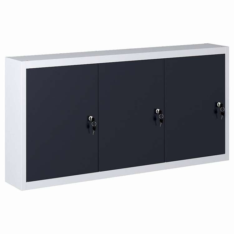vidaXL ウォールマウントツールキャビネット 工業用 金属製 グレー&ブラック ハードウェア ハードウェアアクセサリ 工具収納・整理整頓 ツールキャビネット