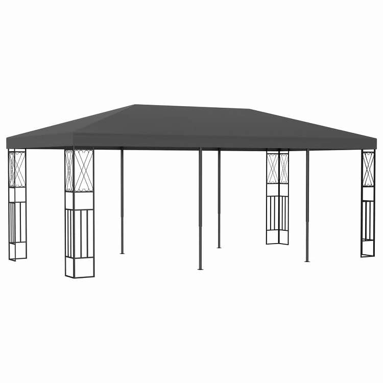 vidaXL ガゼボ 3x6m 布製 アントラシート ホーム\u0026ガーデン 芝\u0026ガーデン アウトドアリビング アウトドアストラクチャー キャノピー・ガゼボ