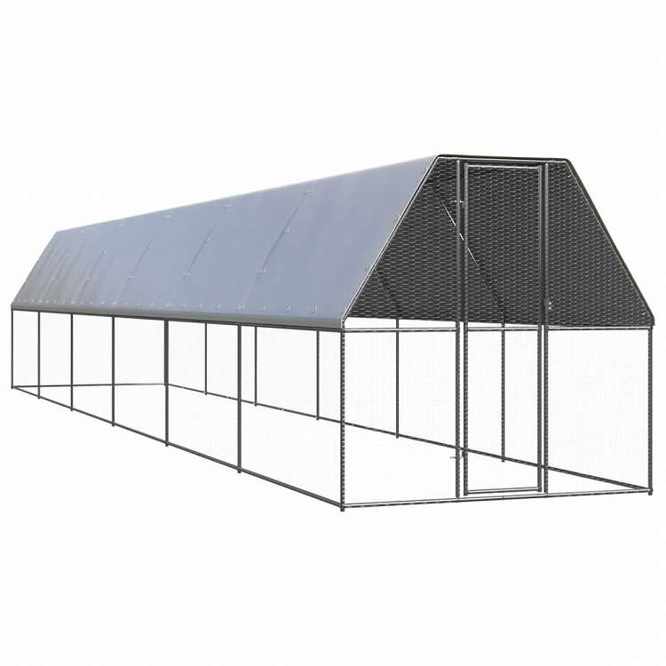 vidaXL 屋外鶏小屋 2x12x2m 亜鉛メッキ鋼製動物&ペット用品 ペット用品 小動物用品 小動物 飼育・ケージ(代引不可)|リコメン堂ホームライフ館