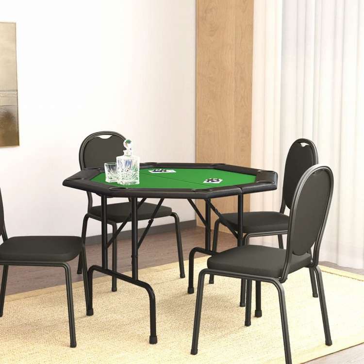 vidaXL 8人用 折りたたみ式ポーカーテーブル グリーン 108x108x75 cm家具 テーブル ポーカー・ゲーム用テーブル(代引不可)