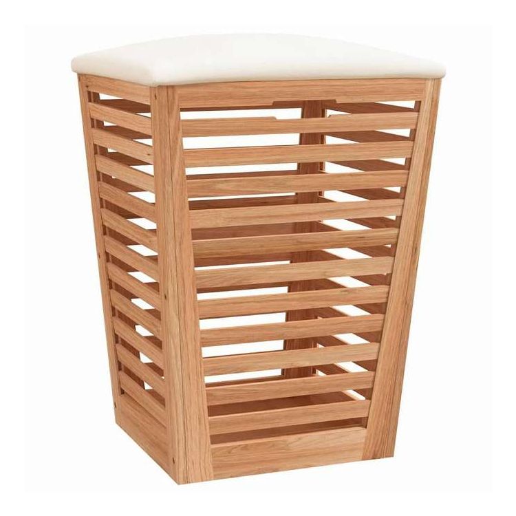 vidaXL バスルームスツール 40.5x40.5x56 珊 純一無雑材 ウォール中毒者 老人ホーム\u0026庭園 家政機材 ランドリー機材 洗い濯ぎかご(代引不可) スツール-イス・チェア-インテリア・寝具・収納
