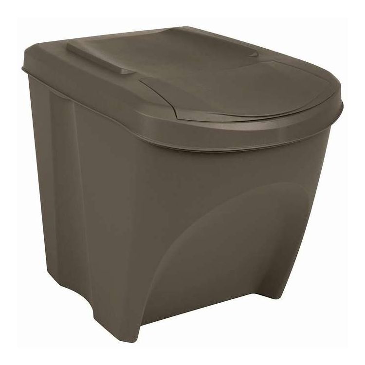 vidaXL スタッキング式紙くずかごボックス席 3個入り口・入口 薄墨色 75L ポリプロピレン 老人ホーム\u0026園地 世帯装置 くず物入れ 紙くずかご(代引不可)