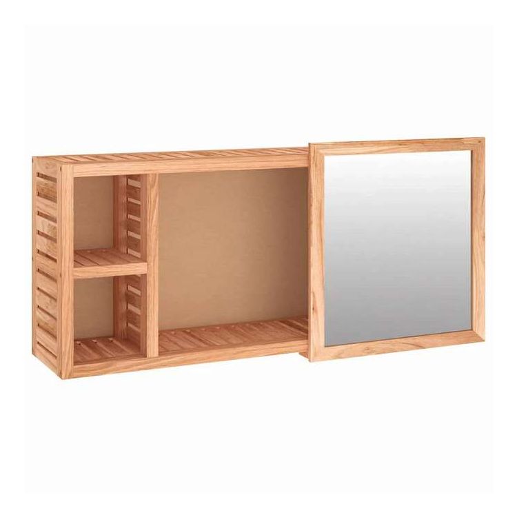 vidaXL ミラーキャビネット 80x17x34 cm 無垢材 ウォールナット 家具 キャビネット&収納 洗面・化粧台ユニット 浴室洗面ユニット(代引不可)【送料無料】