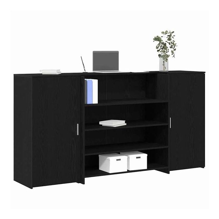vidaXL レセプションデスク ブラックオーク 200x50x103.5 cm エンジニアードウッド 家具 オフィス家具 デスク(代引不可)｜リコメン堂ホームライフ館 43,626円
